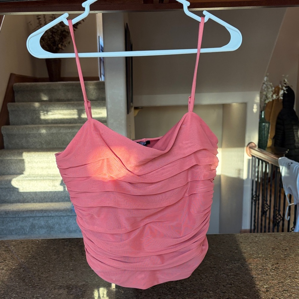 Express Coral Ruched Camisole